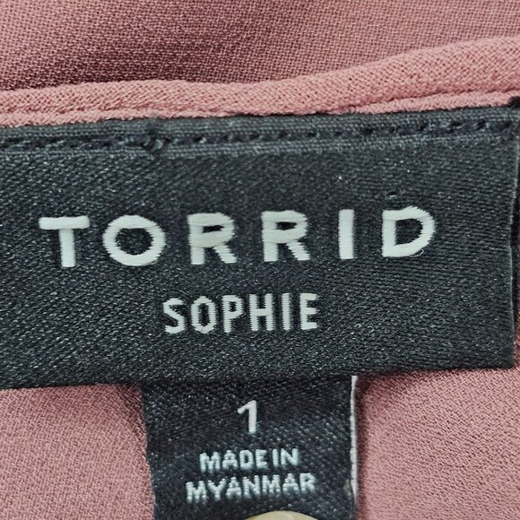 Torrid Sophie Swing Cami Tank Top Rose Brown Relaxed Adjustable Straps Size 1 - Picture 6 of 10